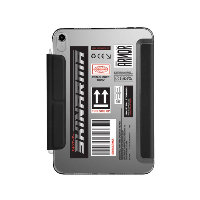 Apple iPad Pro 11 2025 M5 Kılıf SkinArma Sticker Tasarımlı Kalemlikli Arkası Şeffaf Standlı Magnetik Taito Kılıf